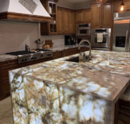 Granite Countertop with backlight in Kitchen