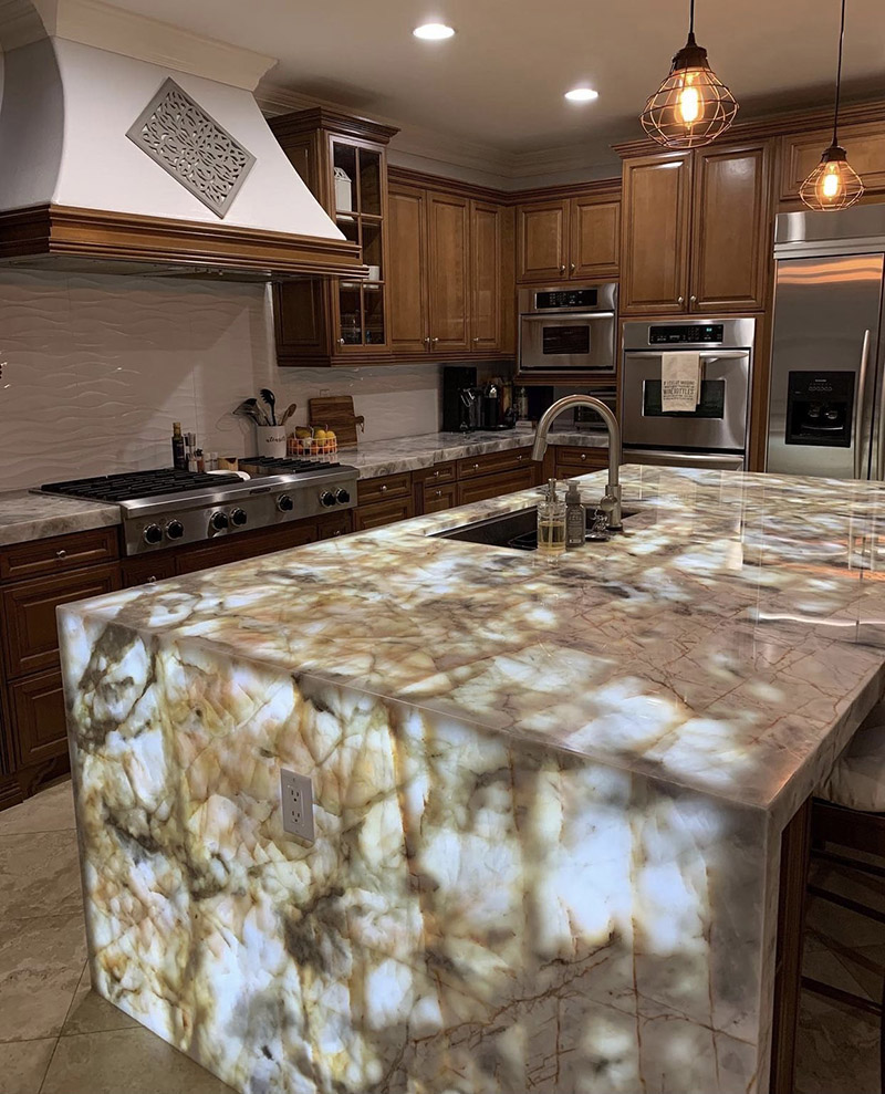 Granite Countertop with backlight in Kitchen - San Diego Granite Works ...